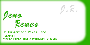 jeno remes business card